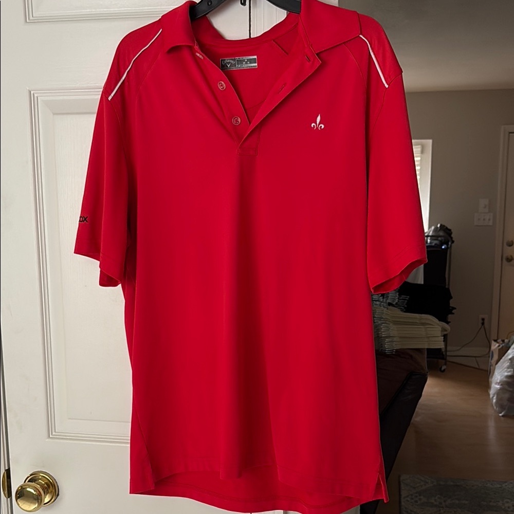 Callaway Red Polo Shirt Vibrant Short Sleeve Athletic